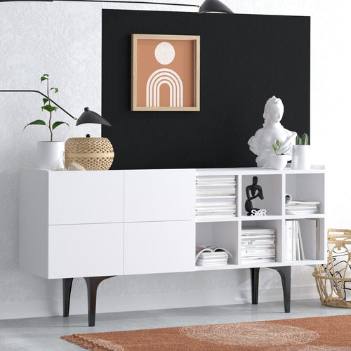 Asir Credenza con 4 ante Alpha Bianco