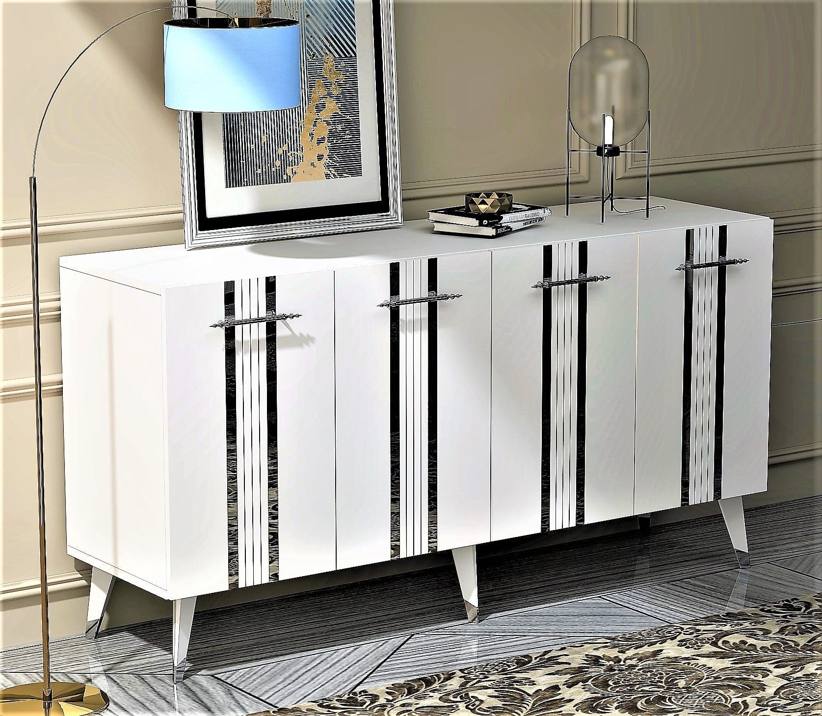 Asir Credenza con 4 ante Asel Argento