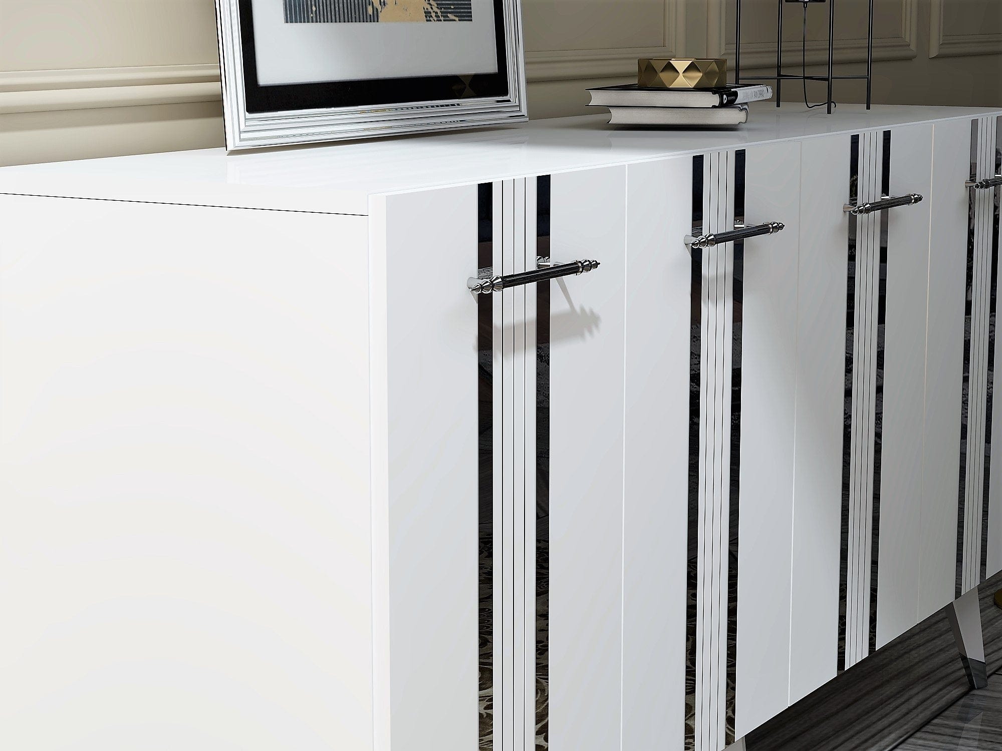 Asir Credenza con 4 ante Asel Argento