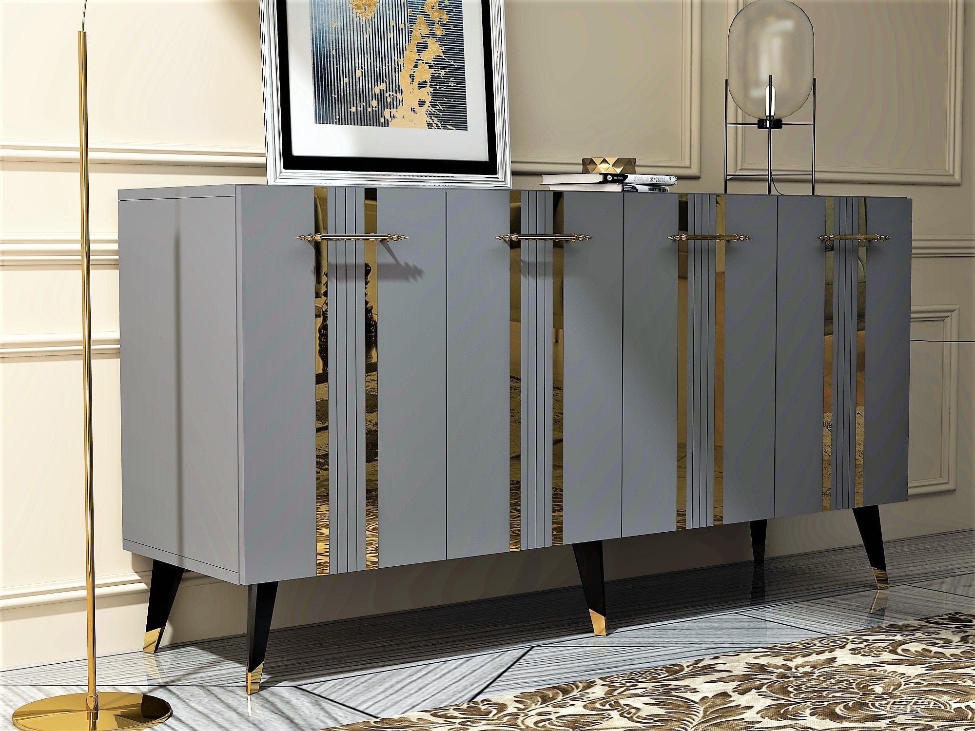 Asir Credenza con 4 ante Asel Oro