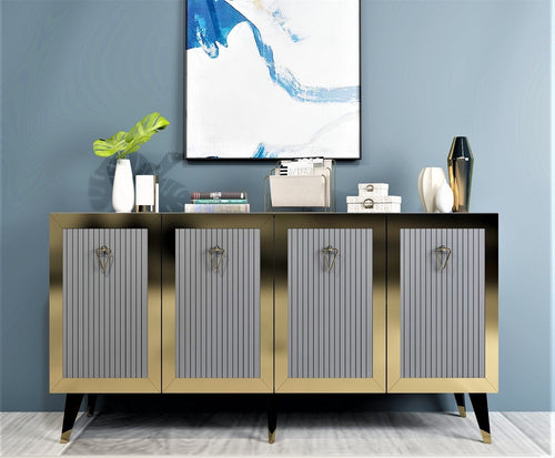 Asir Credenza con 4 ante Bare Antracite