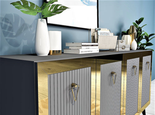 Asir Credenza con 4 ante Bare Antracite