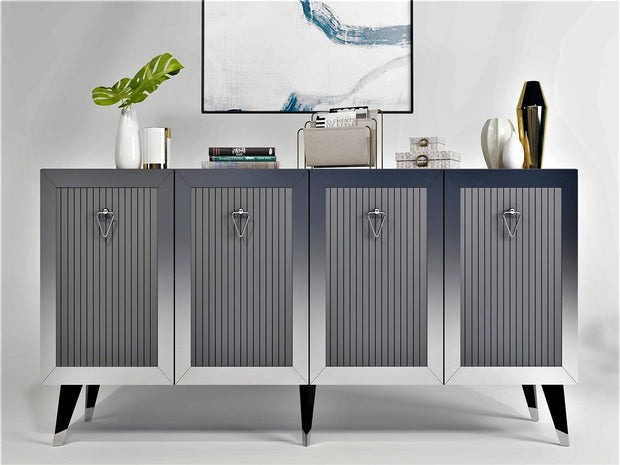 Asir Credenza con 4 ante Bare Antracite