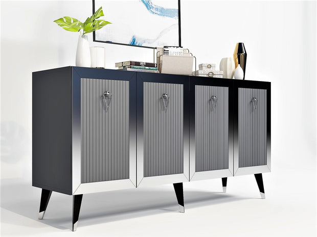 Asir Credenza con 4 ante Bare Antracite