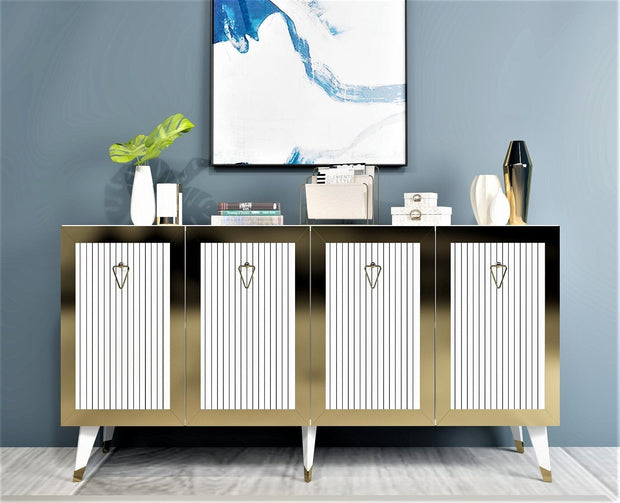 Asir Credenza con 4 ante Bare Oro