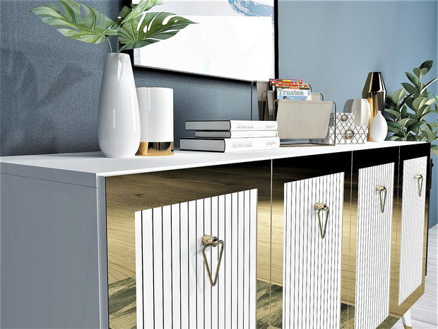 Asir Credenza con 4 ante Bare Oro