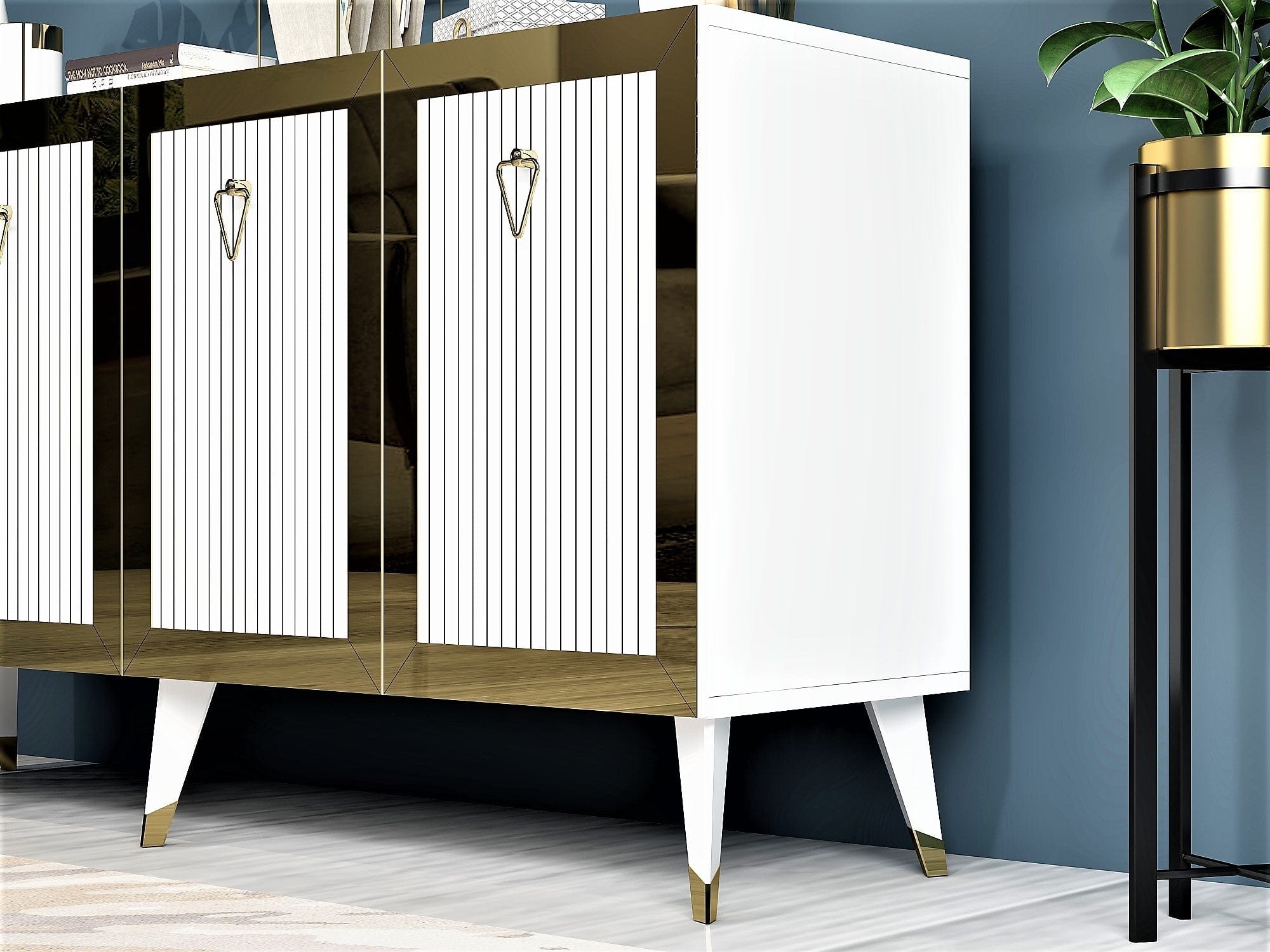 Asir Credenza con 4 ante Bare Oro