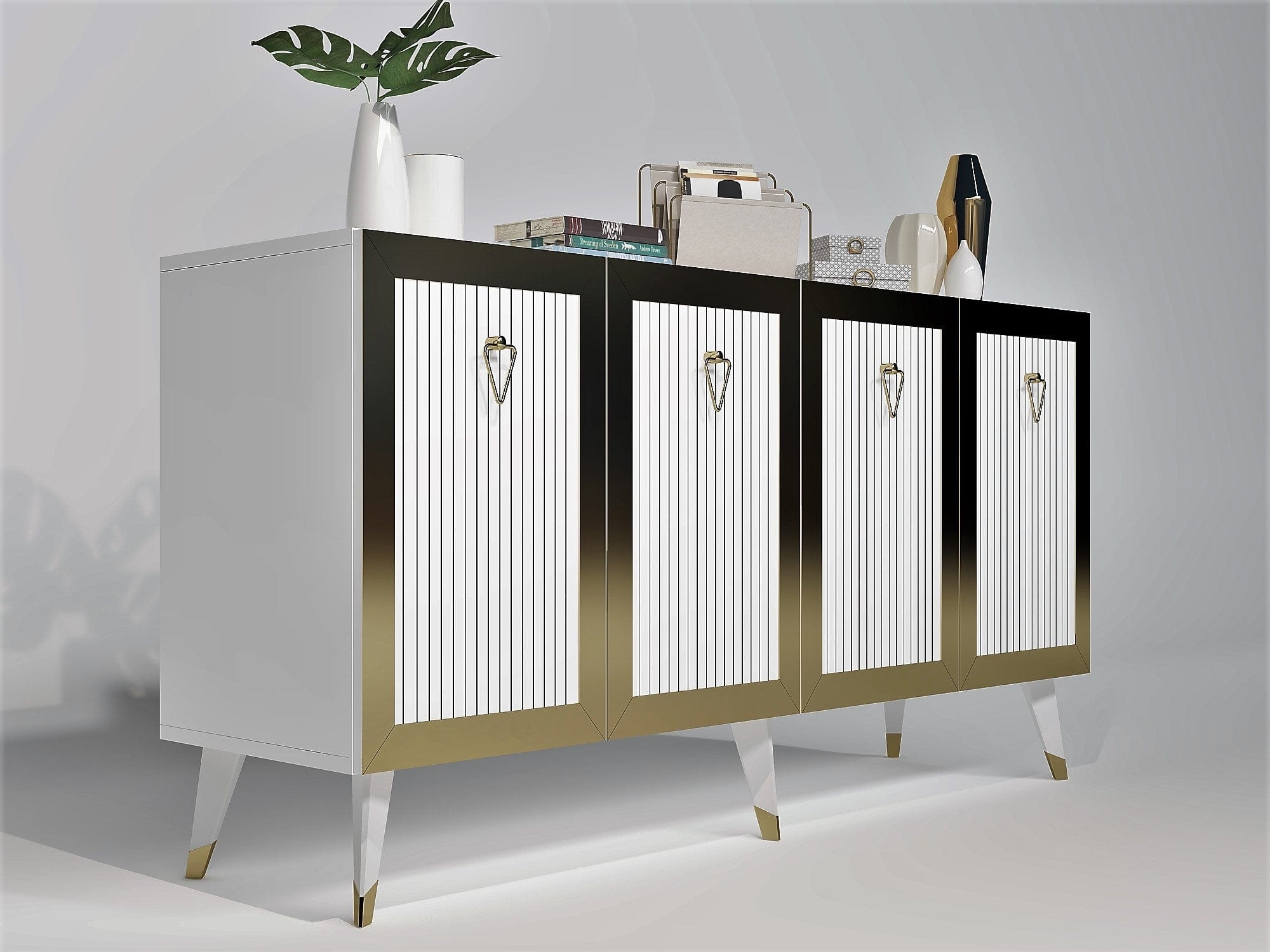 Asir Credenza con 4 ante Bare Oro