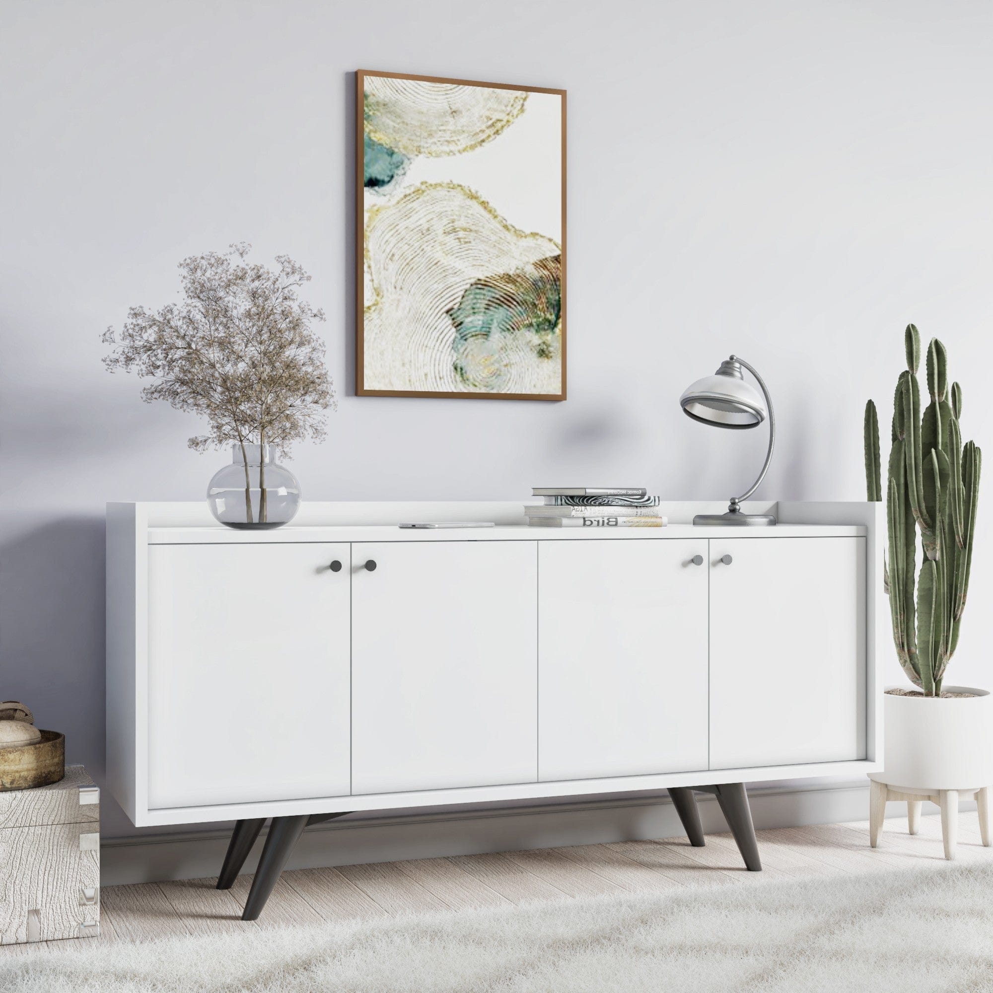 Asir Credenza con 4 ante Bergen Bianco