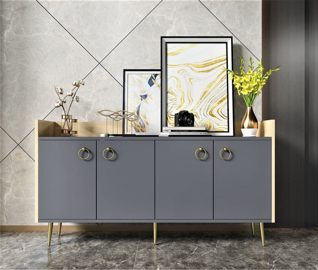 Asir Credenza con 4 ante Daring Antracite