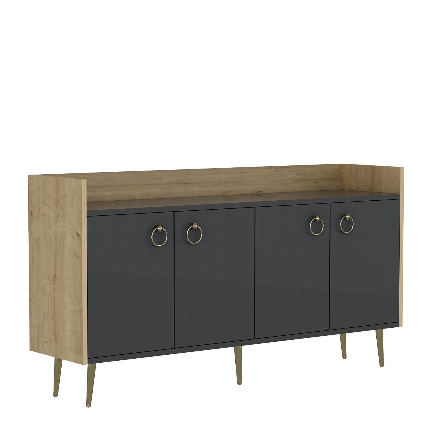 Asir Credenza con 4 ante Daring Antracite