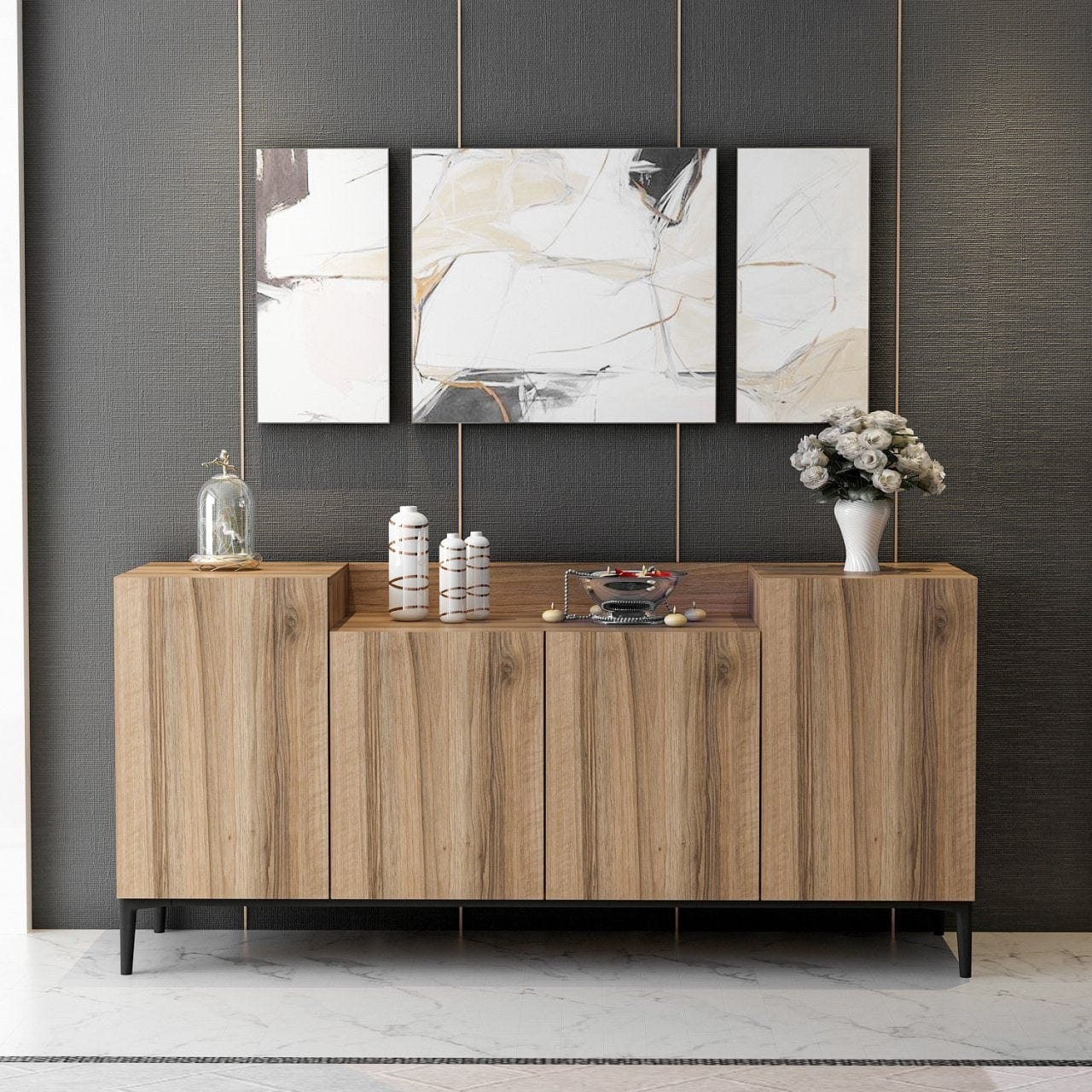 Asir Credenza con 4 ante Ellaria Noce