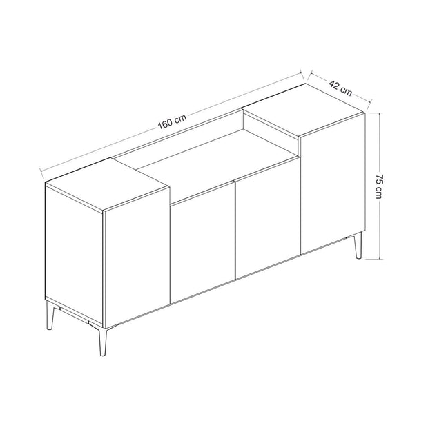 Asir Credenza con 4 ante Ellaria Noce