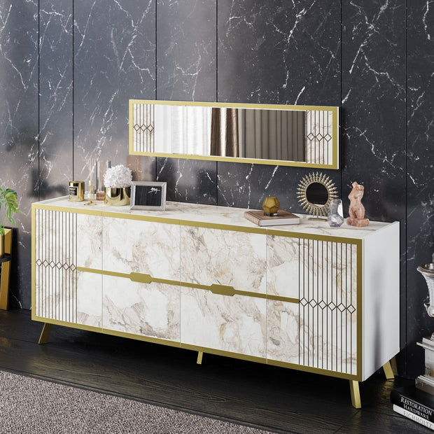 Asir Credenza con 4 ante Frida Bianco