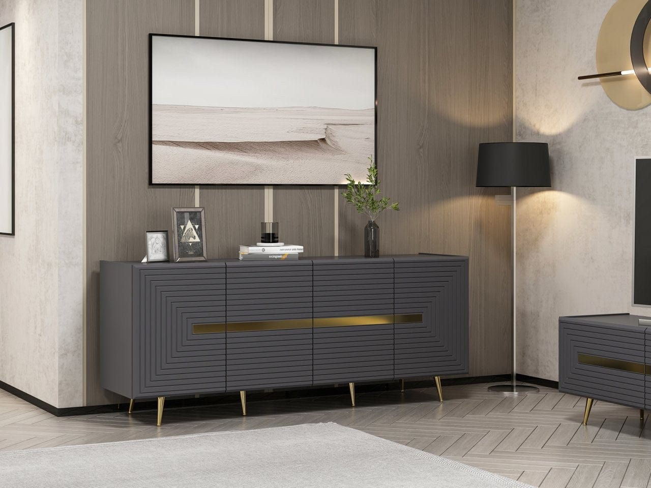 Asir Credenza con 4 ante Jose Antracite