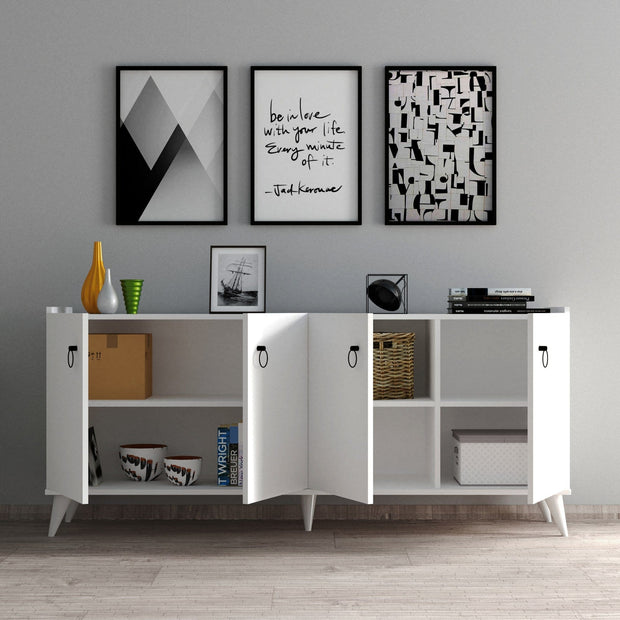 Asir Credenza con 4 ante Karol 0101 Bianco