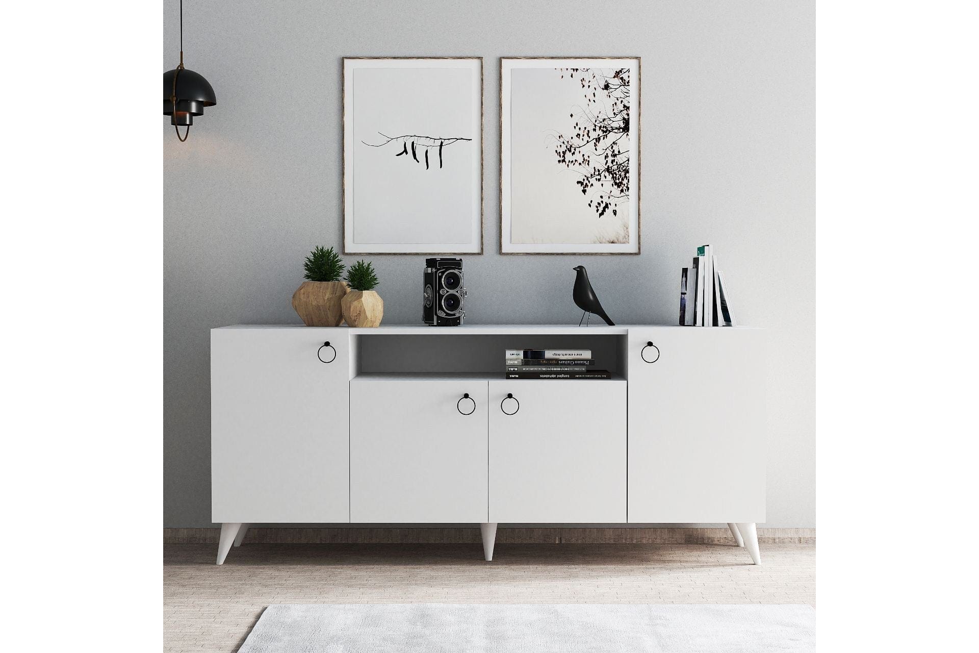 Asir Credenza con 4 ante Karol 0201 Bianco