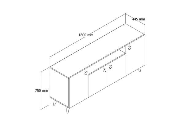 Asir Credenza con 4 ante Karol 0201 Bianco