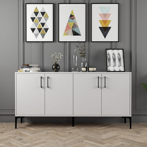 Asir Credenza con 4 ante Kiev 160 Bianco