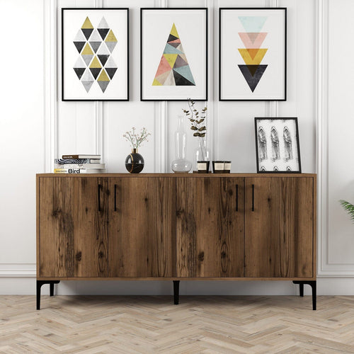 Asir Credenza con 4 ante Kiev 160 Noce