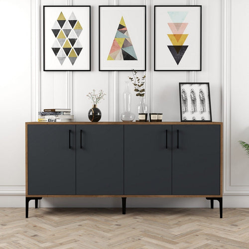 Asir Credenza con 4 ante Kiev 160 Noce