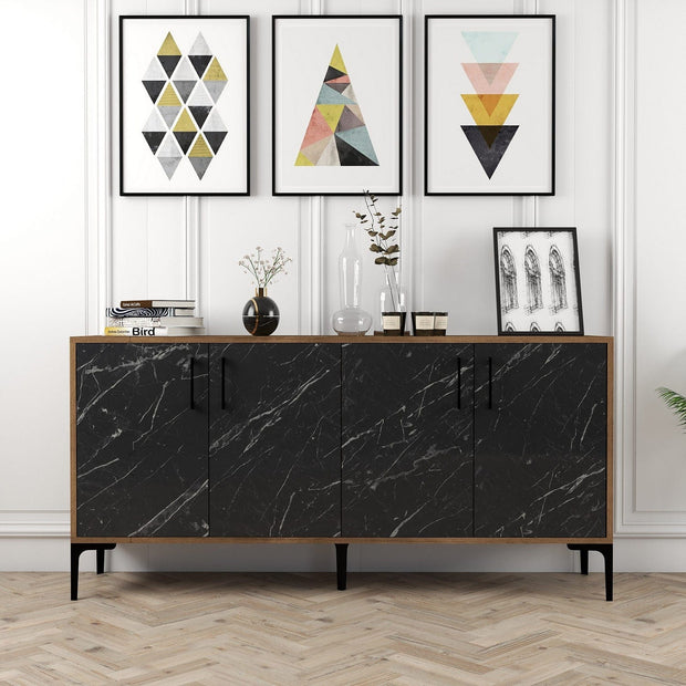 Asir Credenza con 4 ante Kiev 160 Noce