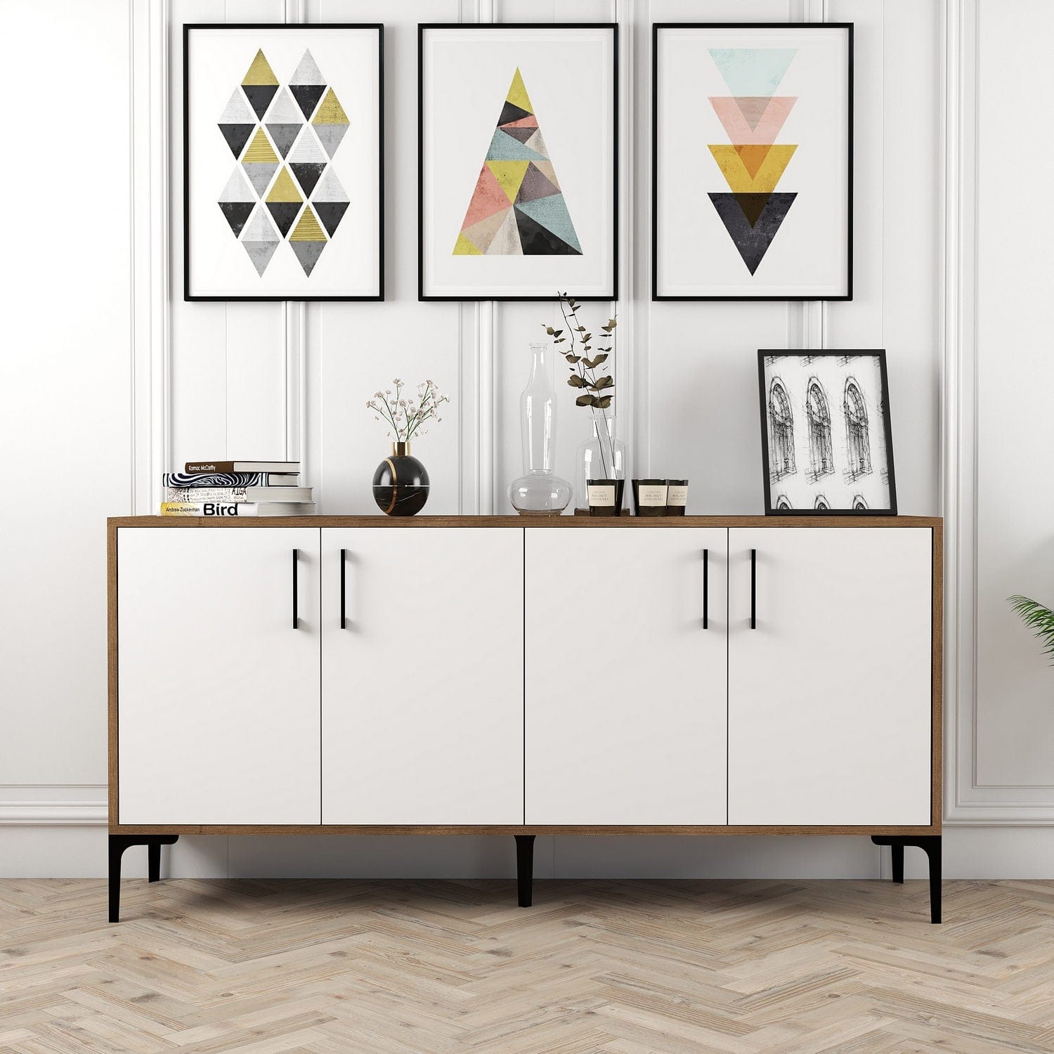 Asir Credenza con 4 ante Kiev 160 Noce