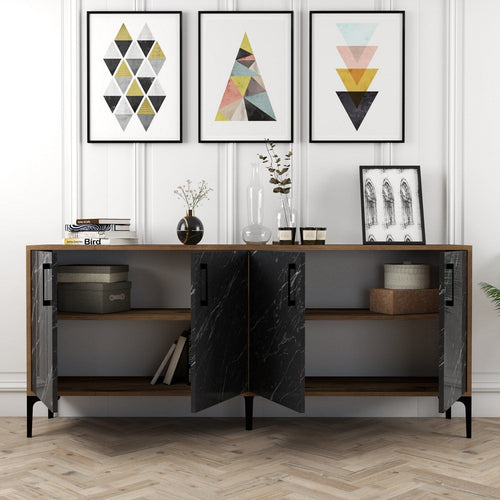 Asir Credenza con 4 ante Kiev Noce