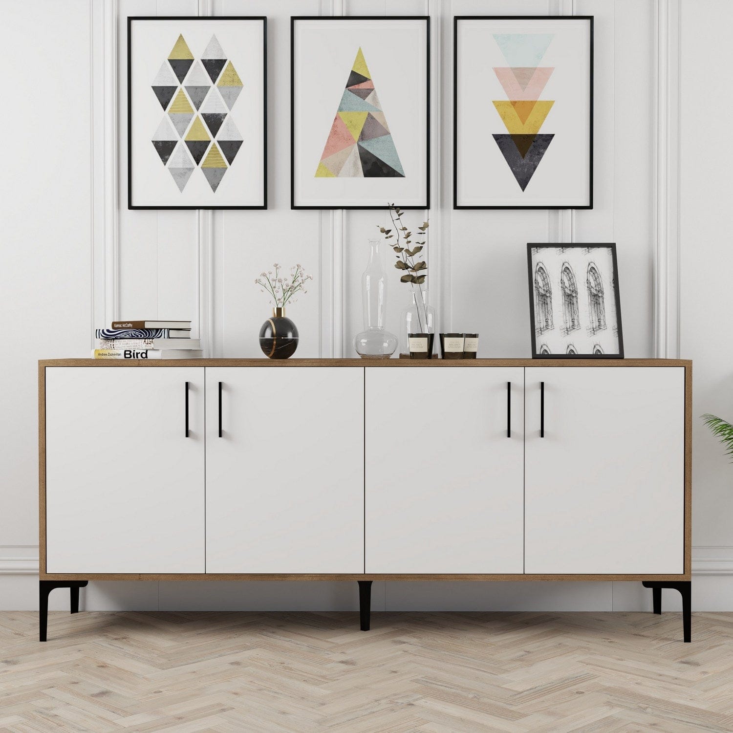 Asir Credenza con 4 ante Kiev Noce