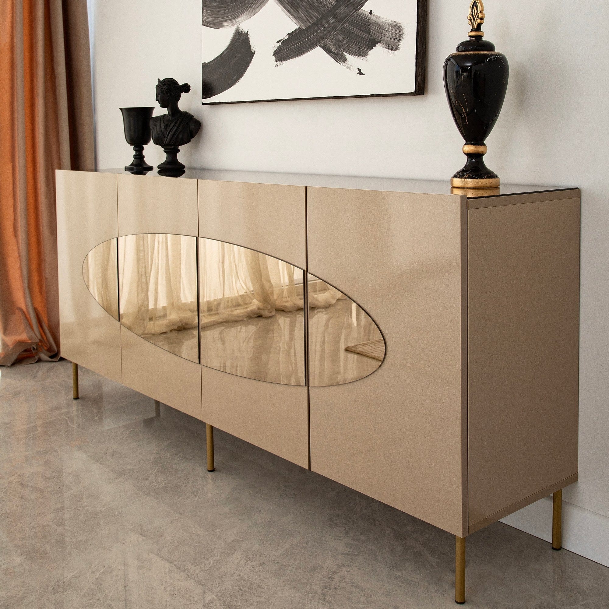 Asir Credenza con 4 ante Lago Oro