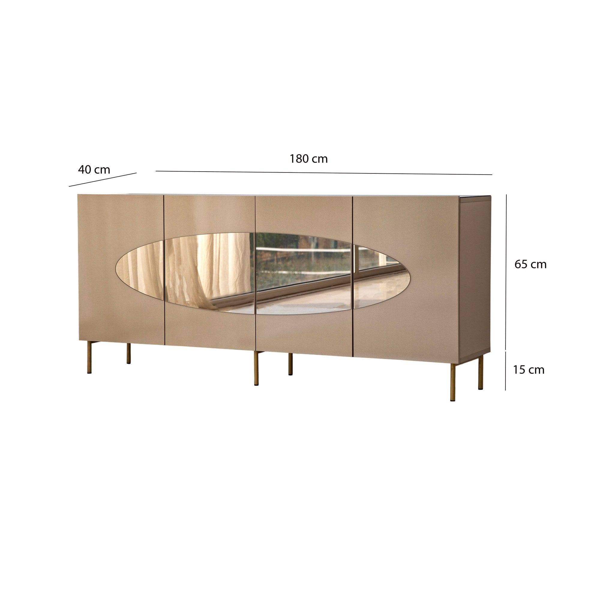 Asir Credenza con 4 ante Lago Oro