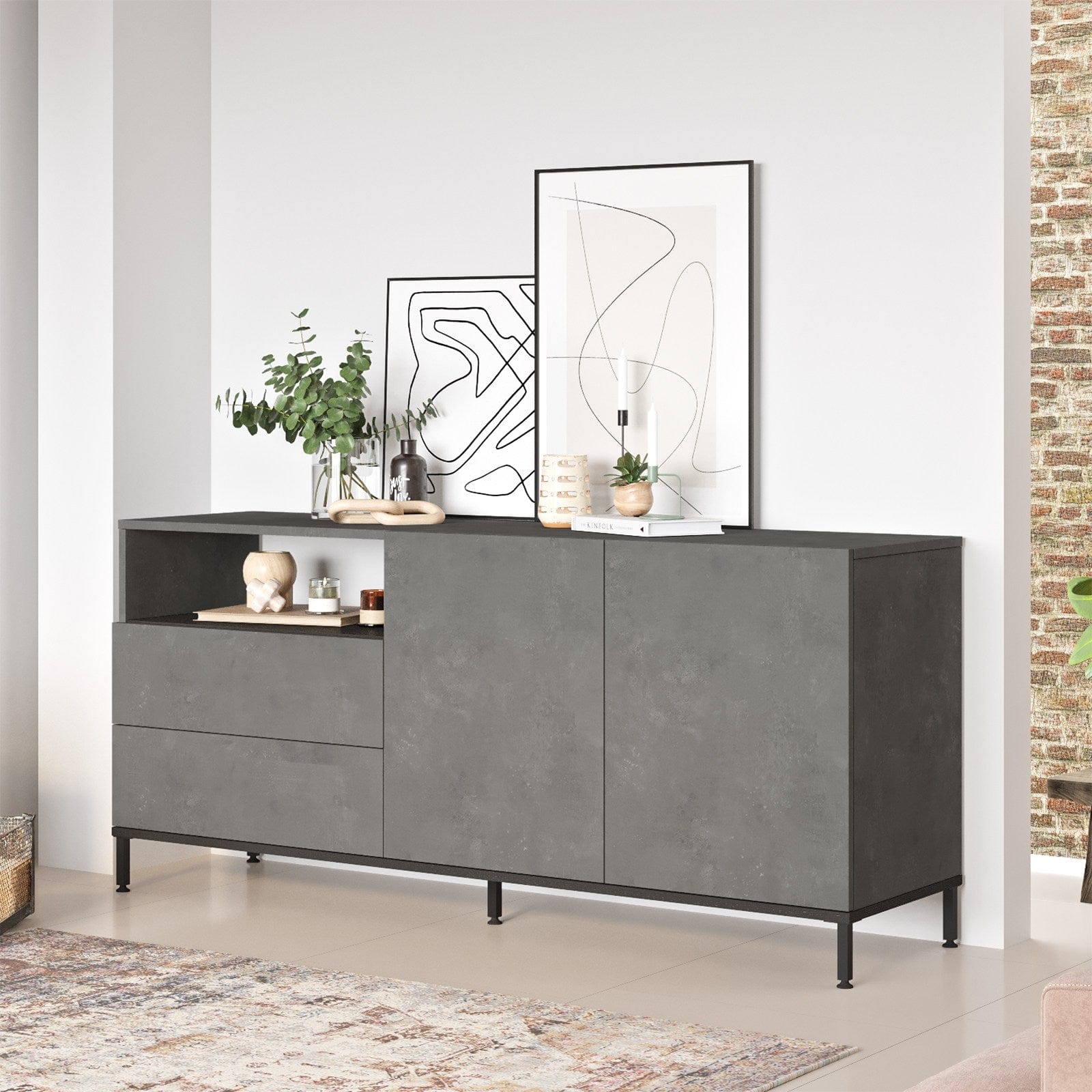 Asir Credenza con 4 ante Livia 32 Grigio