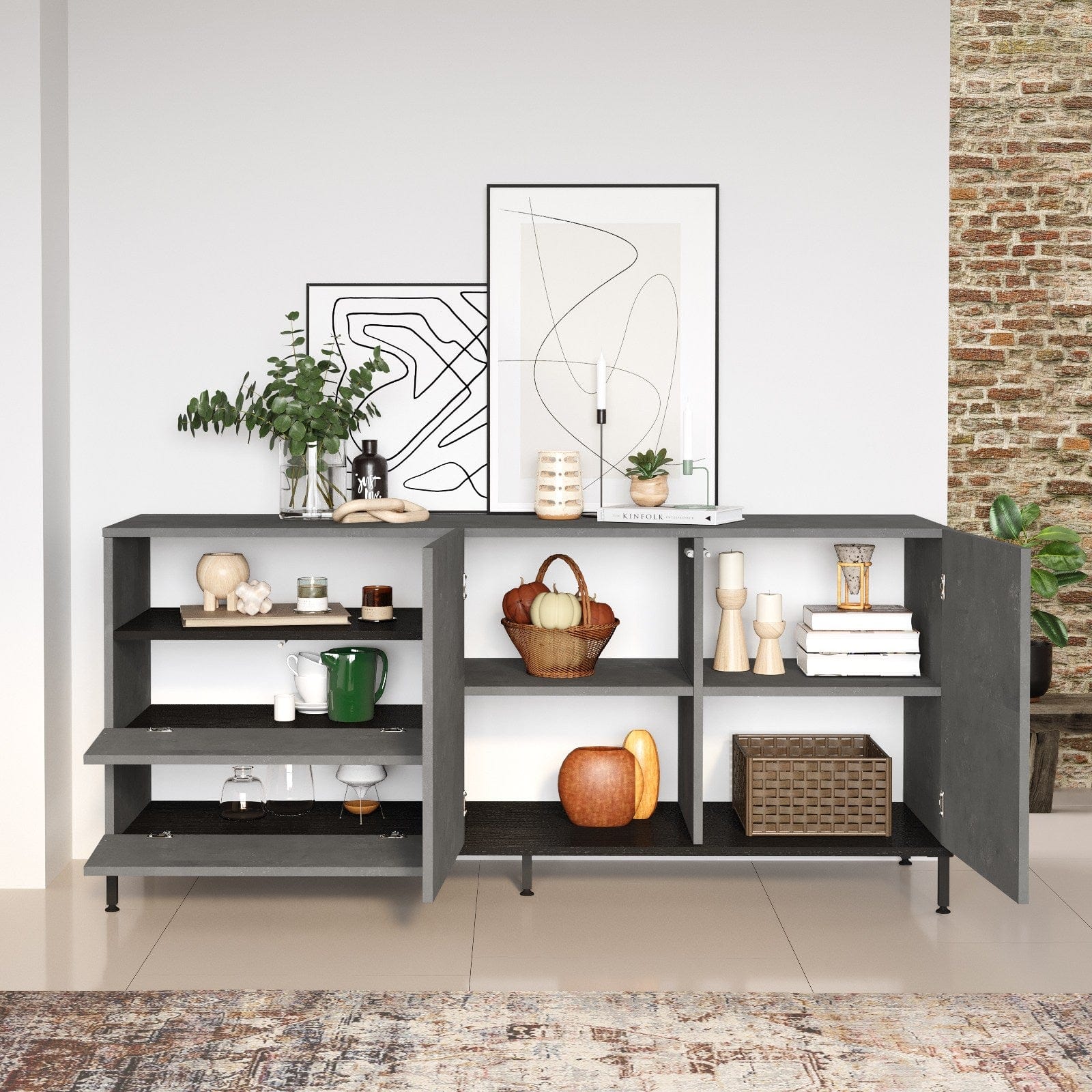 Asir Credenza con 4 ante Livia 32 Grigio