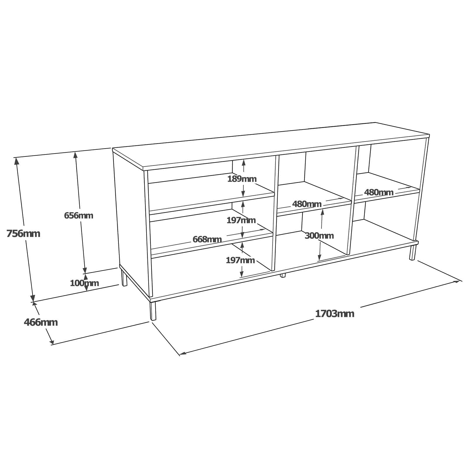 Asir Credenza con 4 ante Livia 32 Grigio