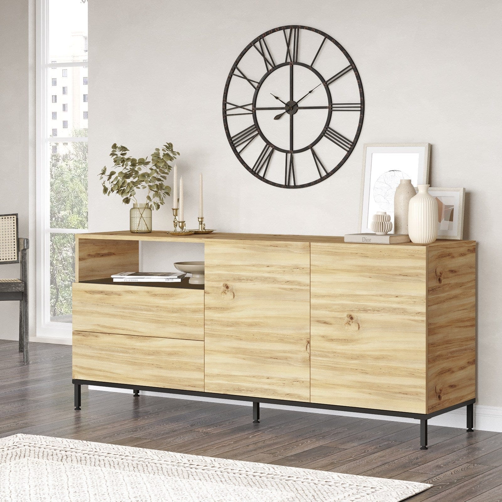 Asir Credenza con 4 ante Livia 32 Quercia