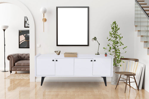 Asir Credenza con 4 ante Lugano Bianco