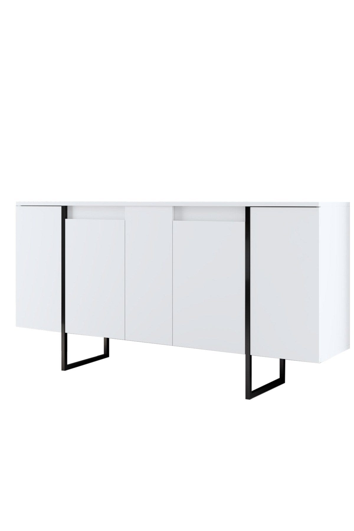 Asir Credenza con 4 ante Luxe Bianco