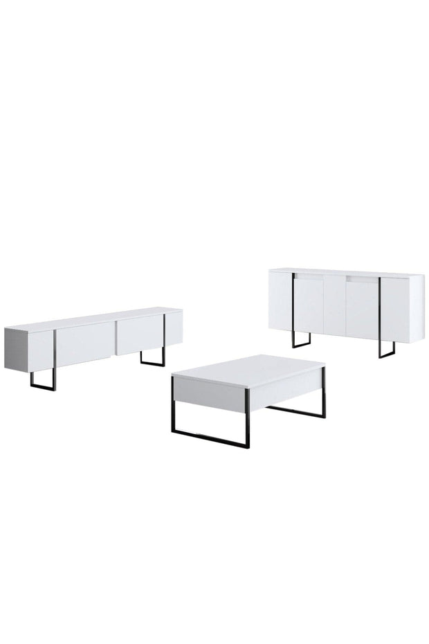 Asir Credenza con 4 ante Luxe Bianco