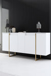 Asir Credenza con 4 ante Luxe Bianco