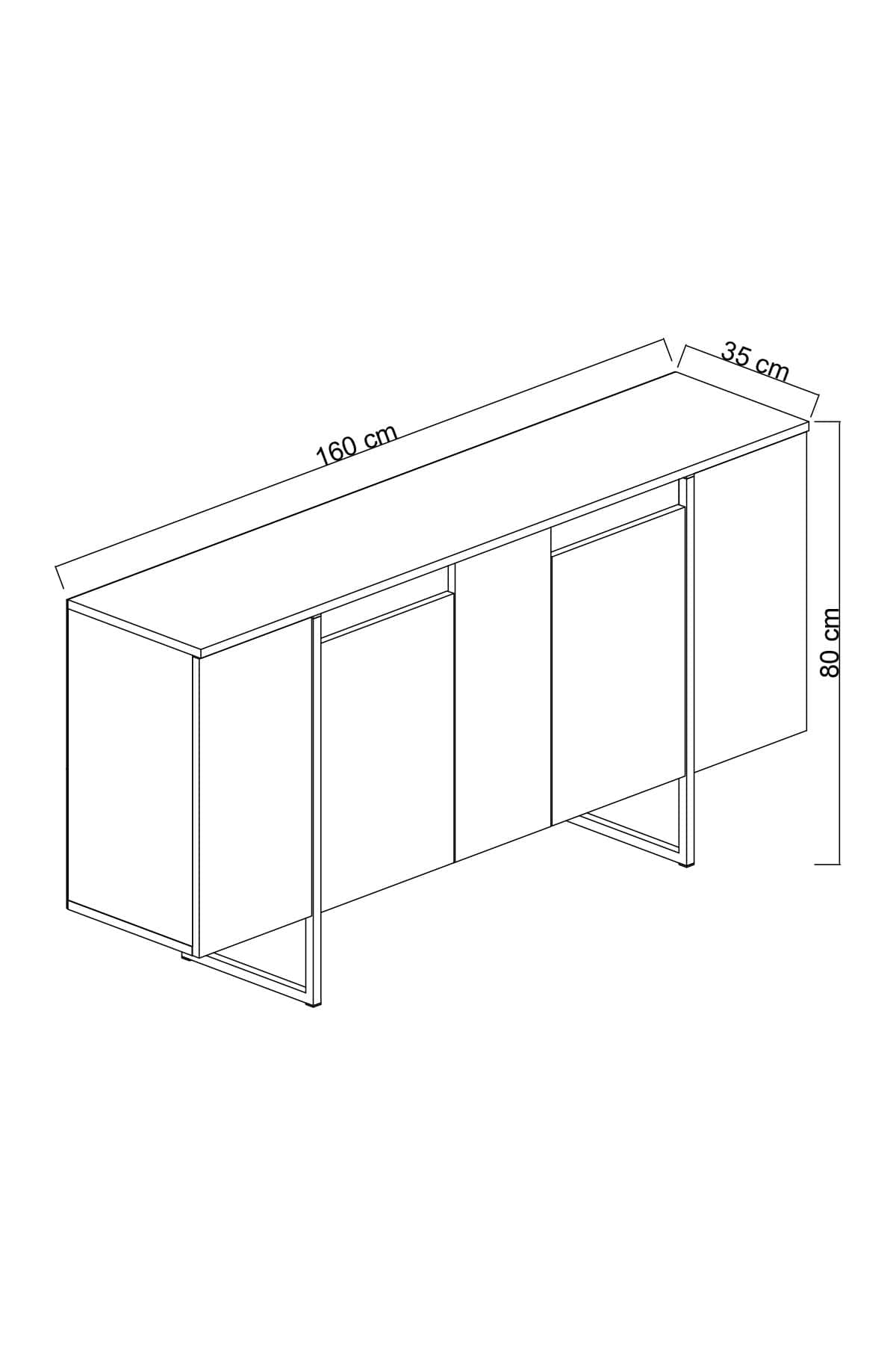 Asir Credenza con 4 ante Luxe Bianco