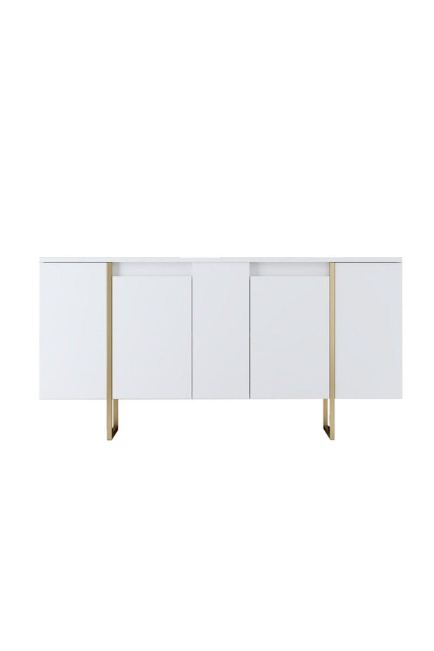 Asir Credenza con 4 ante Luxe Bianco