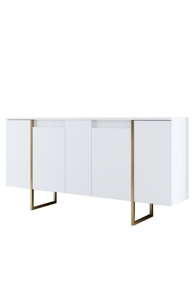 Asir Credenza con 4 ante Luxe Bianco