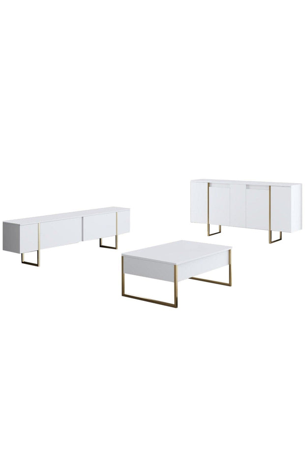 Asir Credenza con 4 ante Luxe Bianco