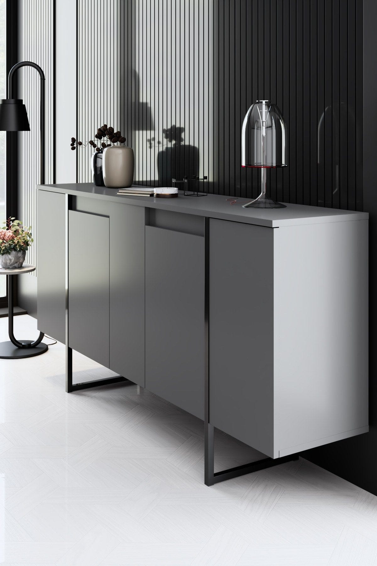 Asir Credenza con 4 ante Luxe Noce