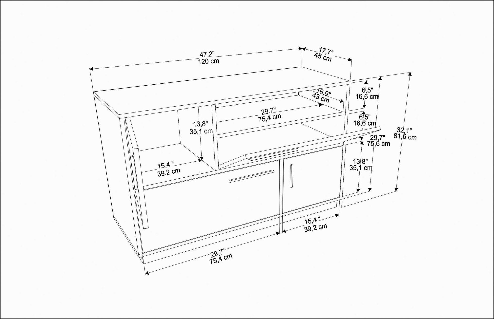 Credenza con 4 ante Mares Bianco (4)