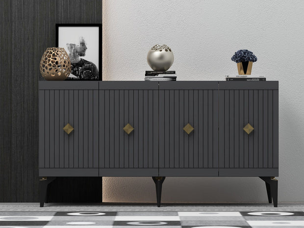 Asir Credenza con 4 ante Midas Antracite