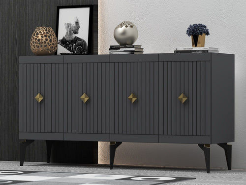 Asir Credenza con 4 ante Midas Antracite