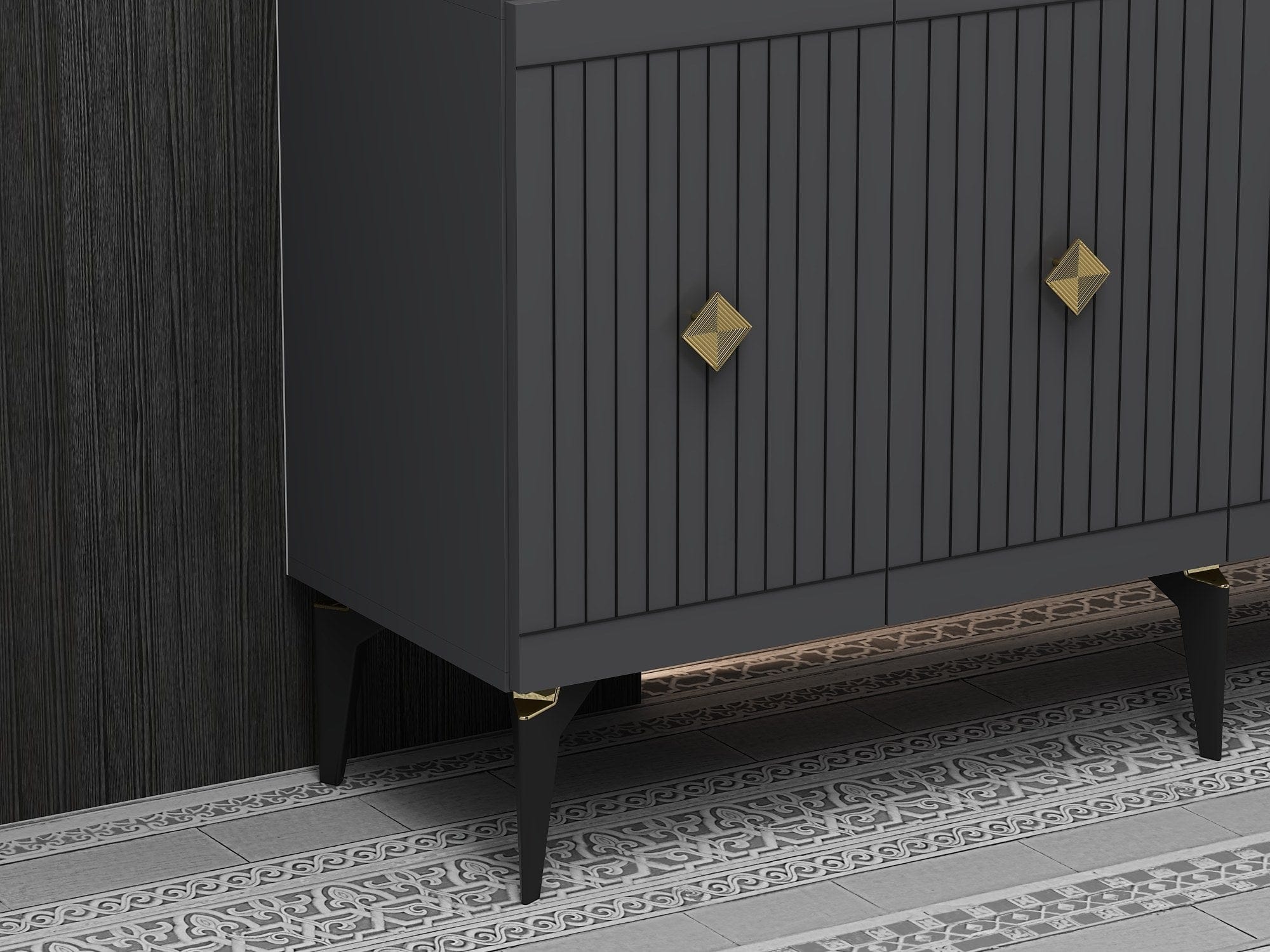 Asir Credenza con 4 ante Midas Antracite