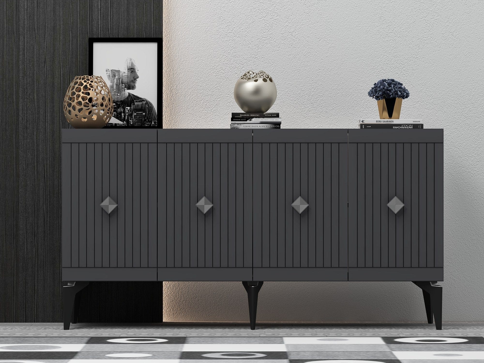 Credenza con 4 ante Midas Antracite