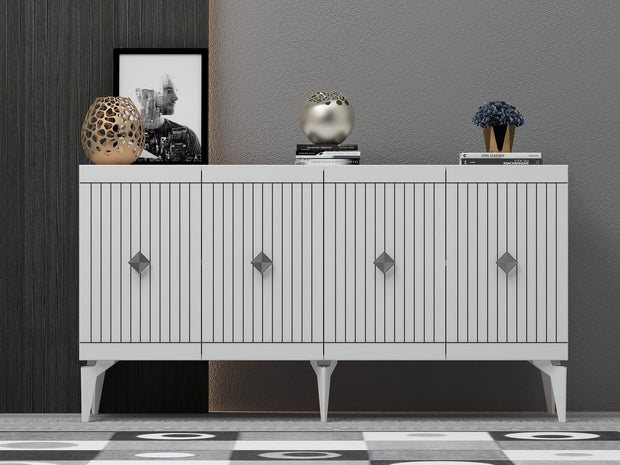 Asir Credenza con 4 ante Midas Argento